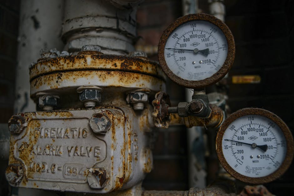 Corroded industrial pipe in a process facility