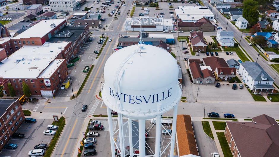 Municipal city water tower infrastructure