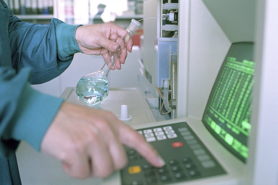 National laboratory researcher with equipment